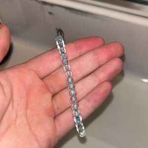 Chic Blue and Clear Beaded Bracelet